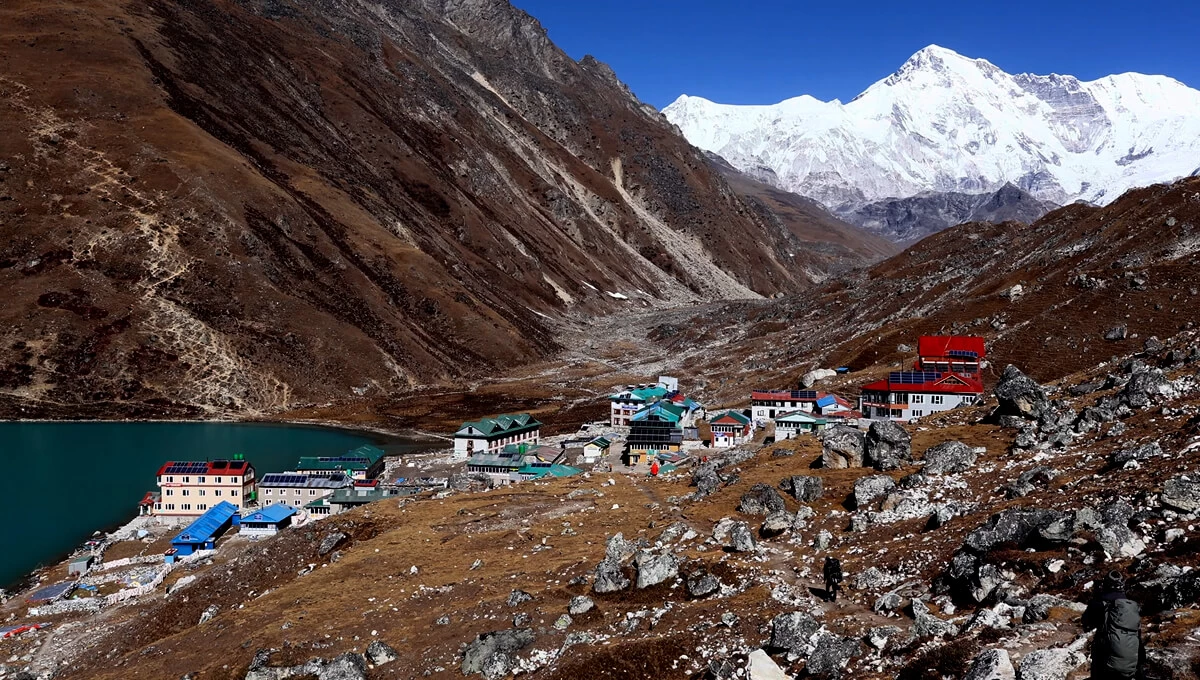 Gokyo Lake With Mount Lhotse On Back Ground